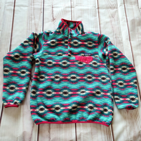 Patagonia Synchilla "Wild Desert' Fleece Pullover Rare Colorful | Women's Size M - Picture 4 of 12